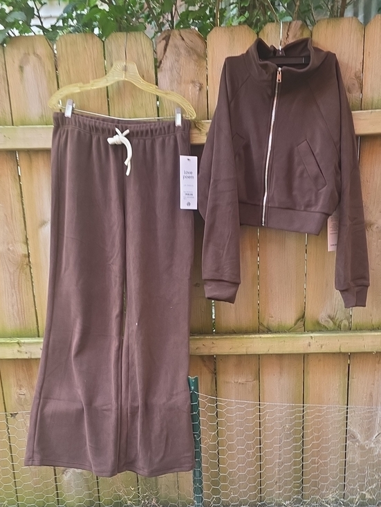 Love Poem Pants - Brown Lounge Pants & Zip Jacket Set